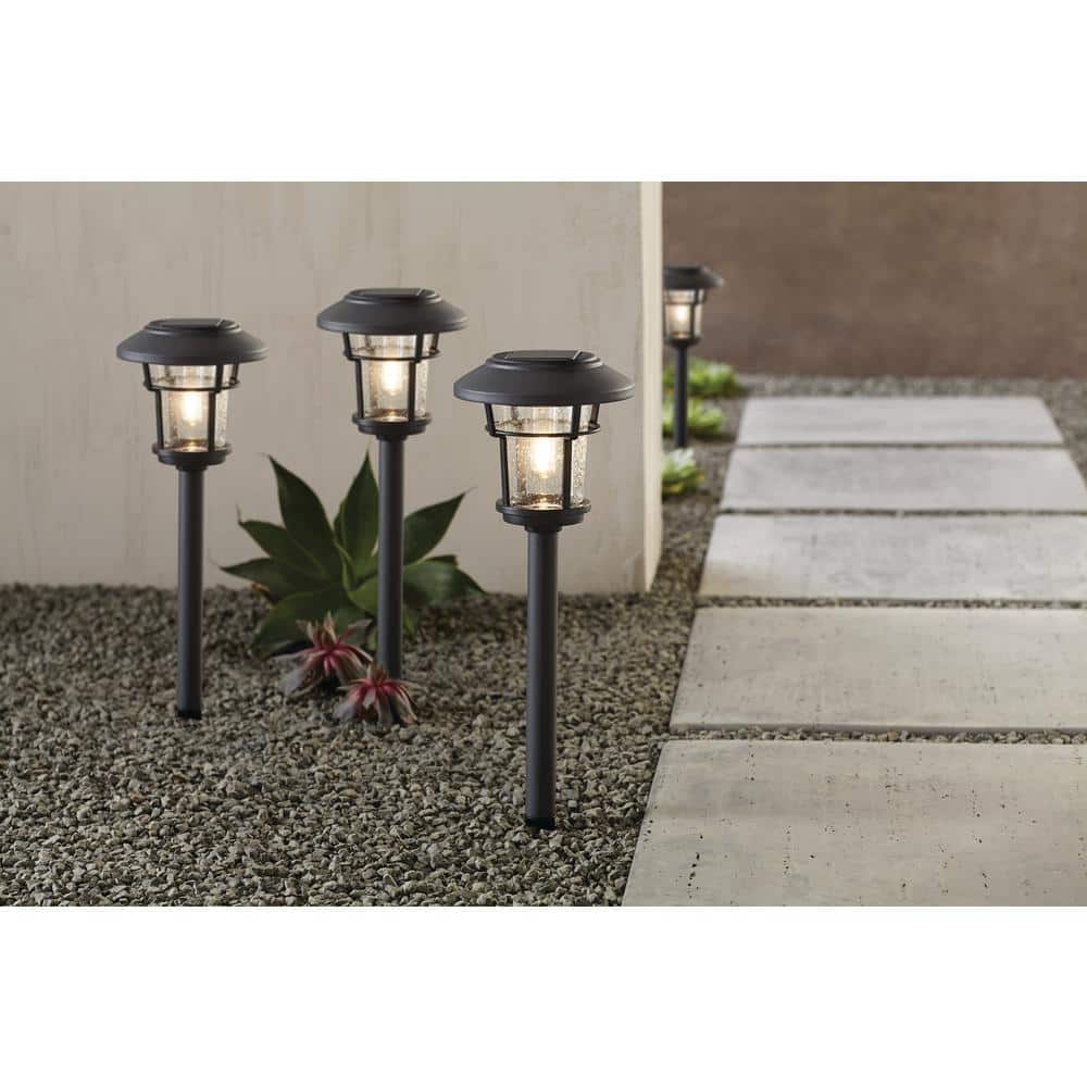 Home Decorators Collection Palmdale Solar Gray LED Weather Resistant Path Light with Glass Lens (4-Pack) (2)