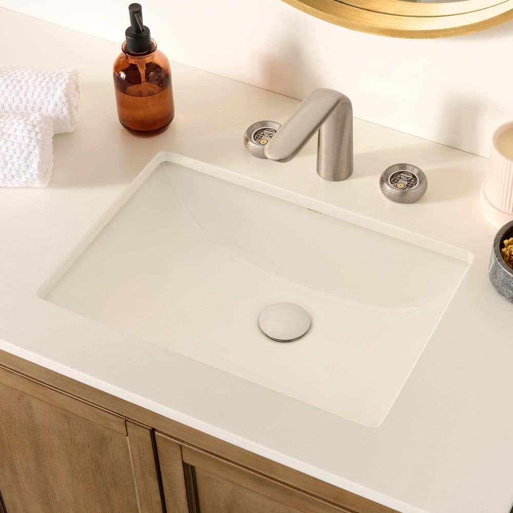Ruvati Krona 19 in. 14 in. Undermount Bathroom Sink Porcelain (2)