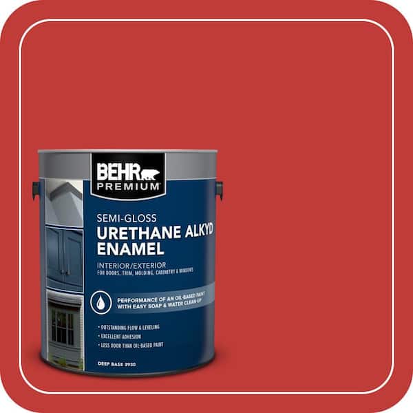 BEHR PREMIUM 1 gal. #P150-7 Flirt Alert Urethane Alkyd Semi-Gloss Enamel Interior/Exterior Paint (2)