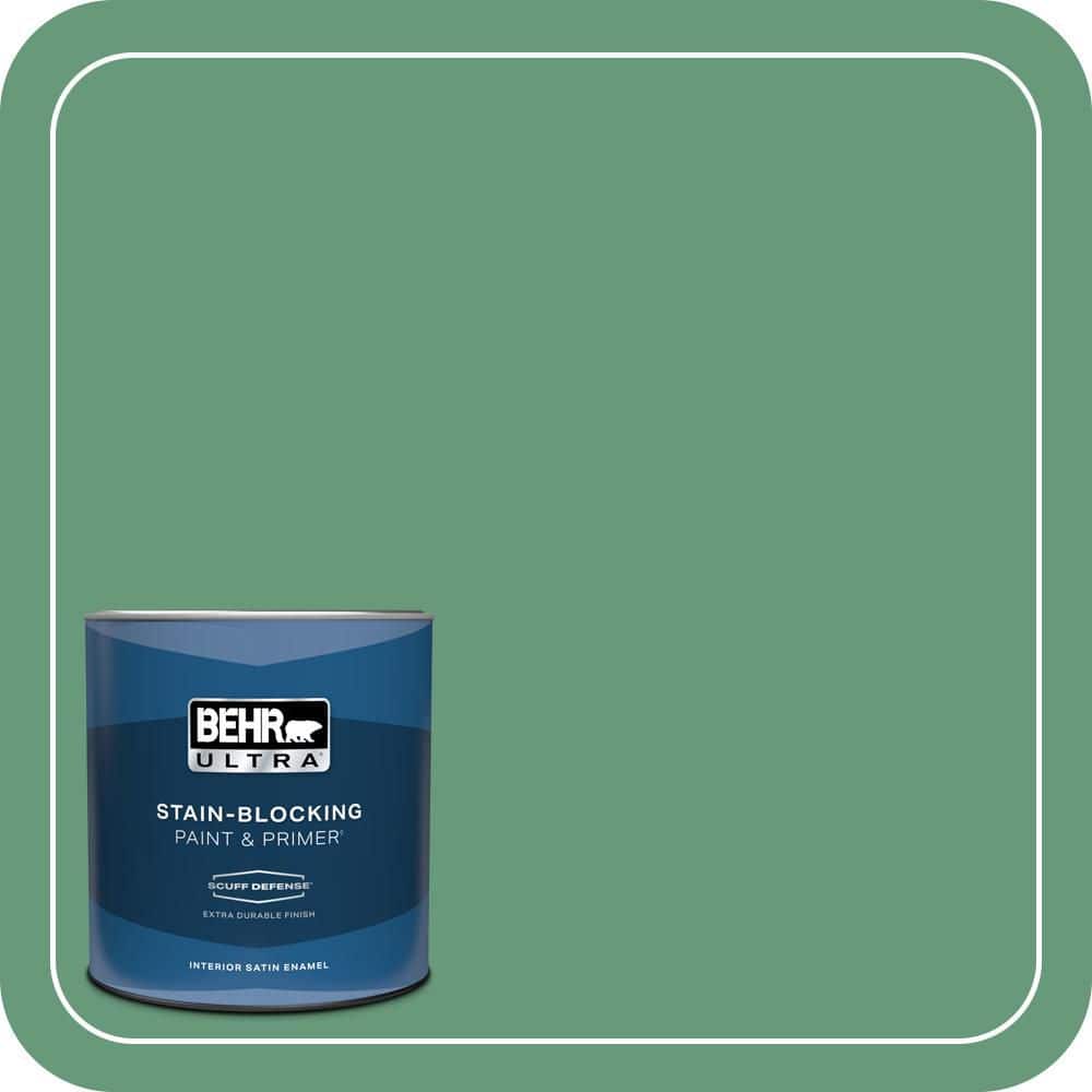 BEHR ULTRA 1 qt. #470D-5 Herbal Extra Durable Satin Enamel Interior Paint & Primer