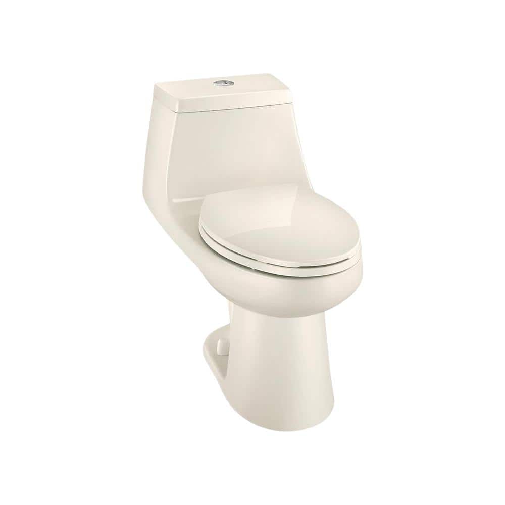 Glacier Bay McClure 12 in. Rough In One-Piece 1.1 GPF/1.6 GPF Dual Flush Elongated Toilet in Biscuit Seat Included