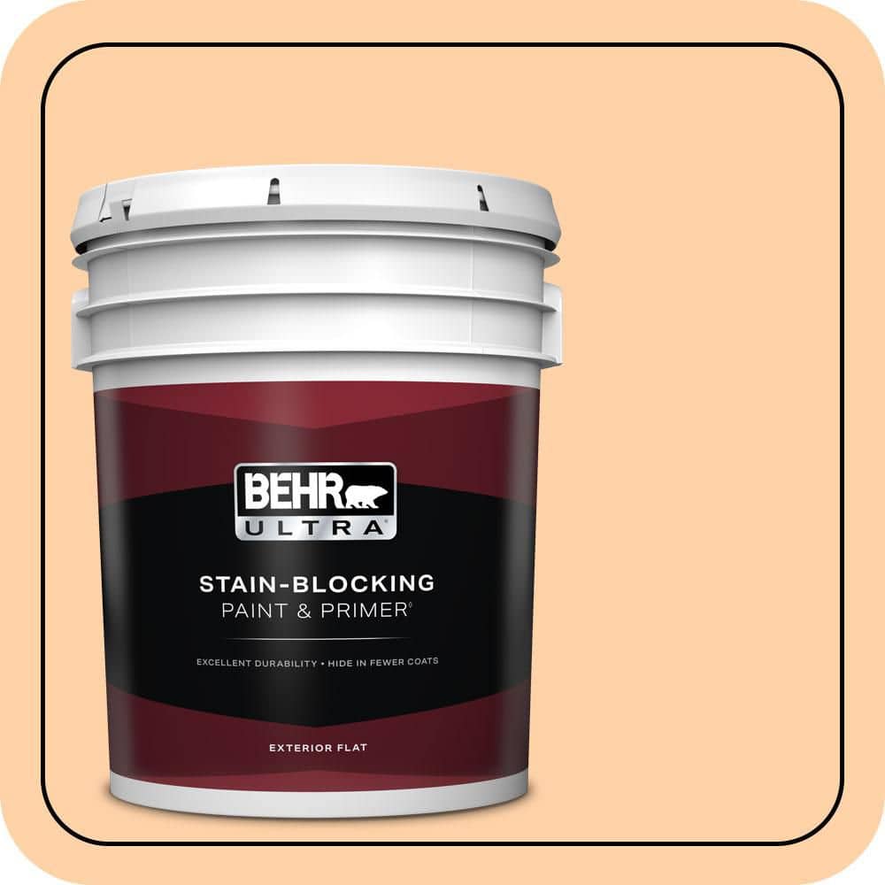 BEHR ULTRA 5 gal. #P230-3 Vitamin C Flat Exterior Paint & Primer