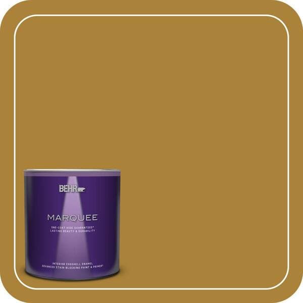BEHR PREMIUM PLUS #340D-7 Golden Green Enamel Interior/Exterior Paint & Primer Color Sample (3)