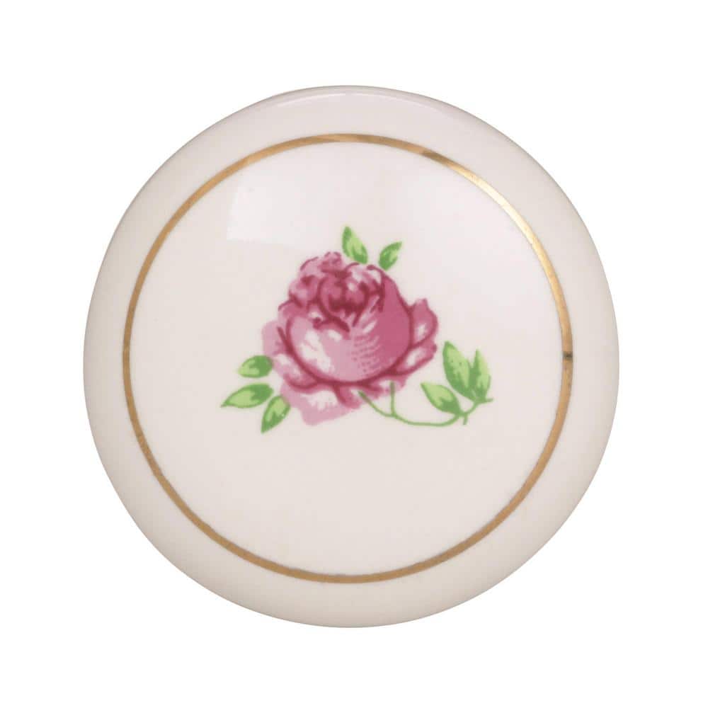 Amerock Everyday Heritage 1-1/2 in. (38mm) Traditional White Round Cabinet Knob (2)