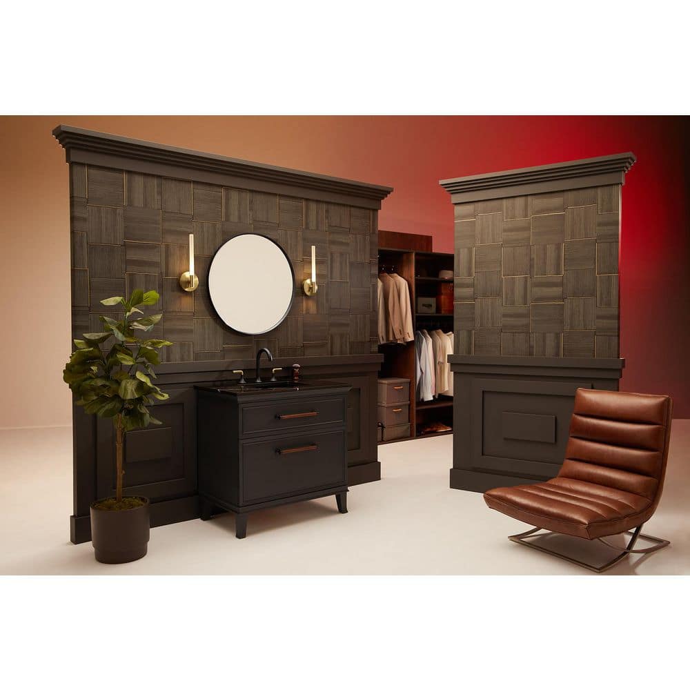 KOHLER Silestone 37 in. W x 22.4375 in. D Quartz Rectangle Cutout with Vanity Top in Eternal Marquwith (2)