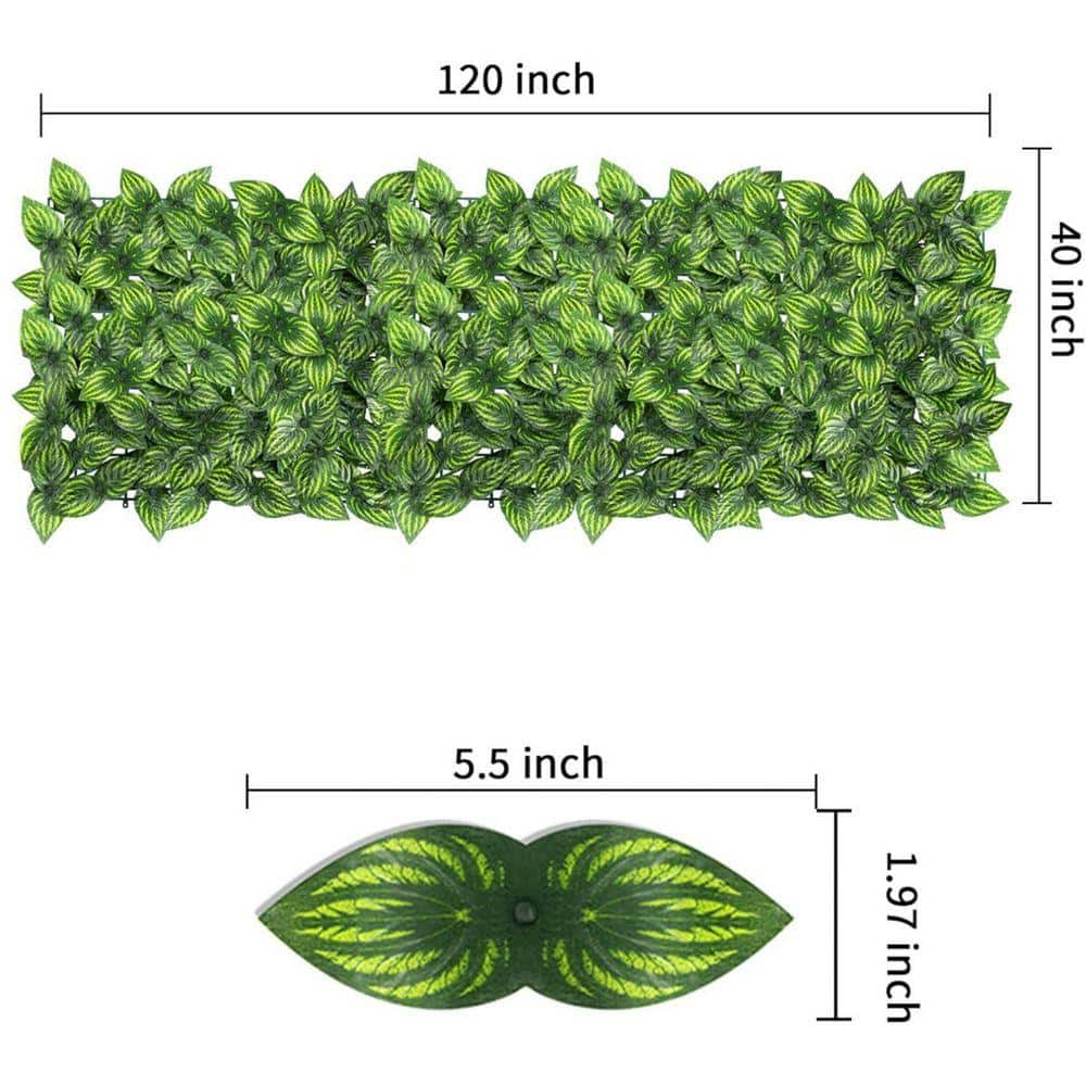 Unbranded 120 x 40 in. Artificial Ivy Privacy Fence Screen, Color Printing Watermelon Leaves (2)