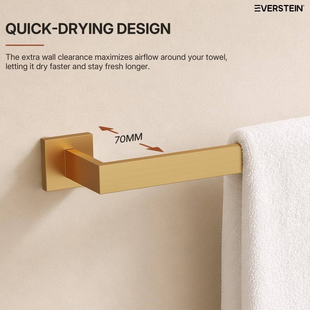 EVERSTEIN Wall Mount Towel Bar Bath Hardware Accessory Stainless Steel (4)