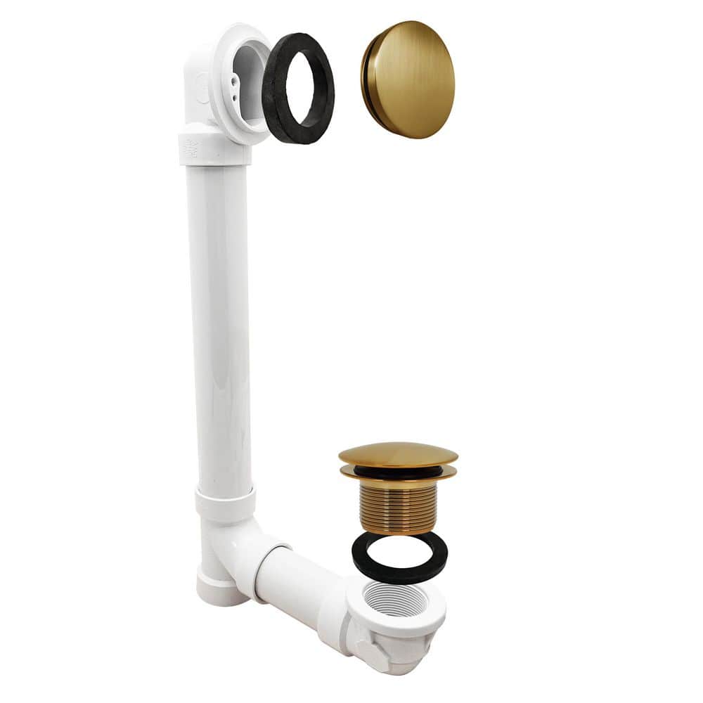 Westbrass 12 in. and 4 in. Bath Waste and Overflow with Tip-Toe Drain Plug and Illusionary Faceplate- Sch. 40 PVC (4)