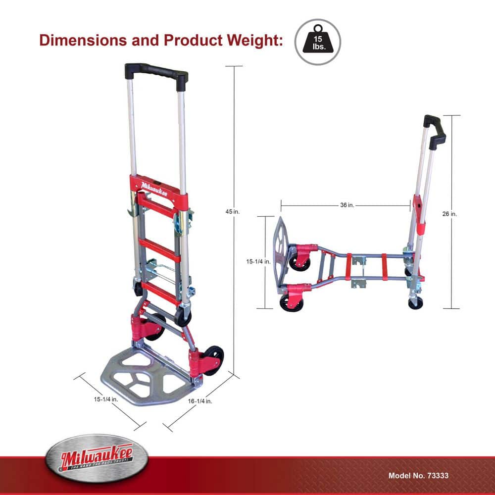 Milwaukee 150 lbs. Vertical Capacity and 300 lbs. Horizontal Capacity Convertible Truck (3)