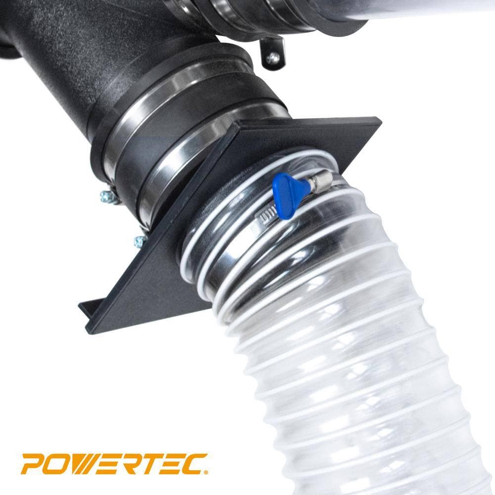 ‎POWERTEC 4 in. x 20 ft. Dust Collection Hose with 5 Key Hose Clamps for Table Saw, Band Saw, Planer, Dust Collection System (2)
