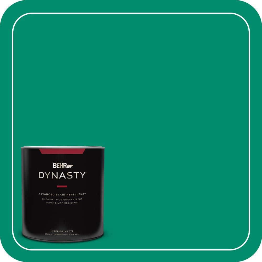 BEHR DYNASTY 1 qt. #S-G-470 Festive Green Matte Interior Stain-Blocking Paint and Primer