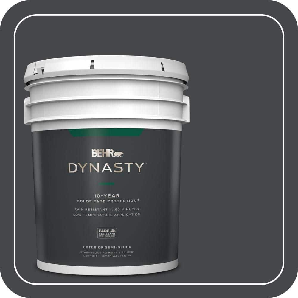 BEHR DYNASTY 5 gal. #PPU26-23A Dark Secret Semi-Gloss Exterior Stain-Blocking Paint & Primer