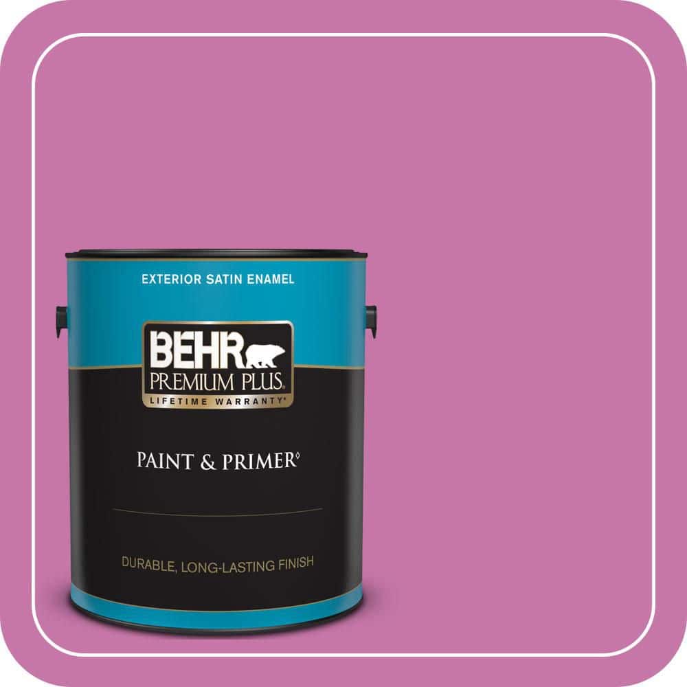 BEHR PREMIUM PLUS 1 gal. #680B-5 Strawberry Freeze Satin Enamel Exterior Paint & Primer