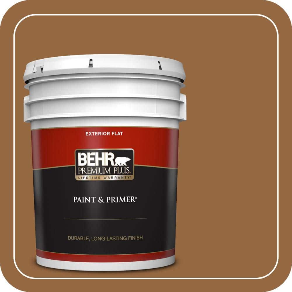 BEHR PREMIUM PLUS 5 gal. #MQ2-6 Gilded Glamour Flat Exterior Paint & Primer