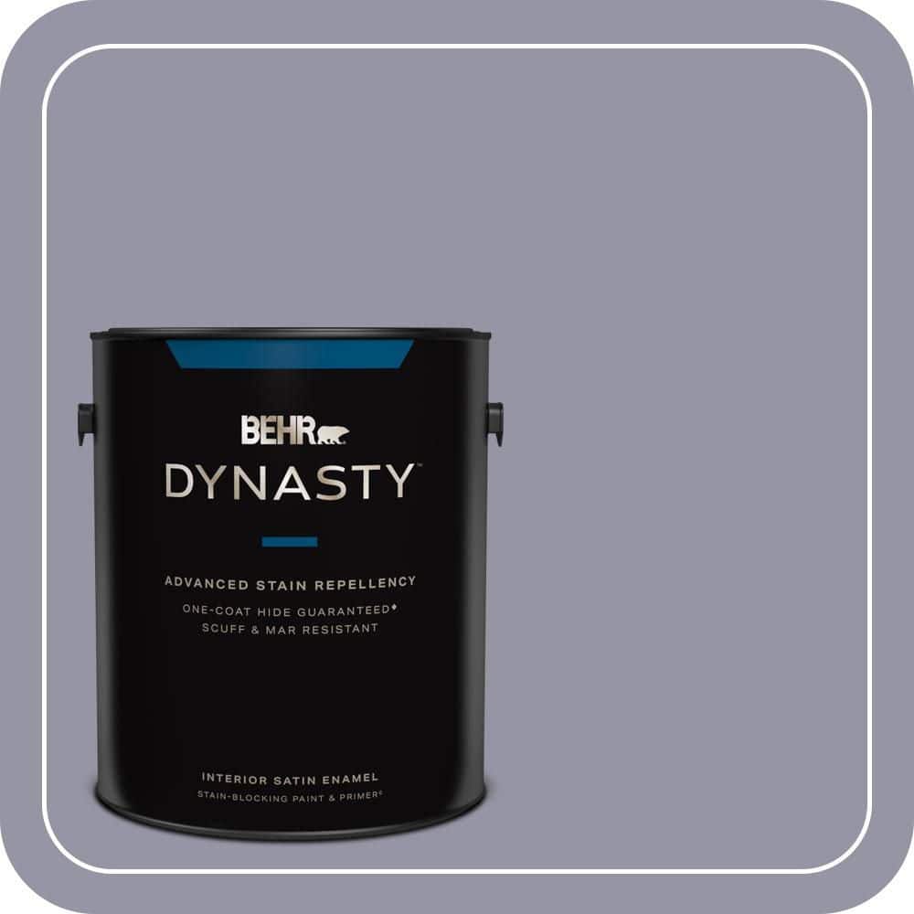 BEHR DYNASTY 1 gal. #640F-5 Ash Violet Satin Enamel Interior Stain-Blocking Paint & Primer