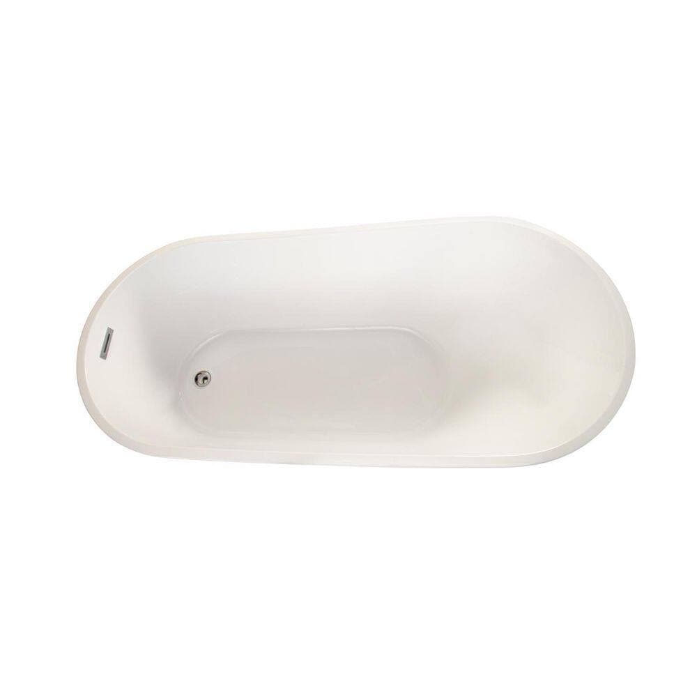 Altair Shaia 67 in. Acrylic Flatbottom Non-Whirlpool Soaking Bathtub in White (2)