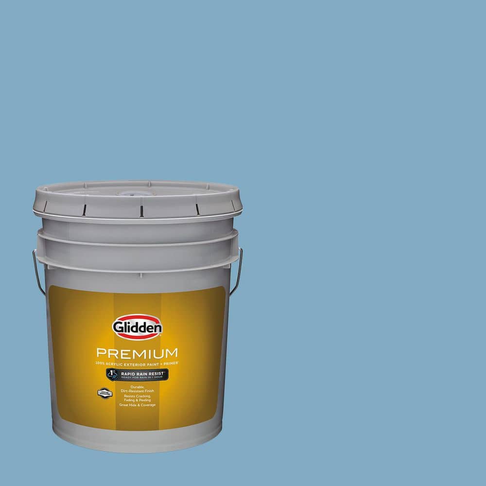 Glidden Premium 5 gal. PPG1157-4 Arabella Flat Exterior Latex Paint