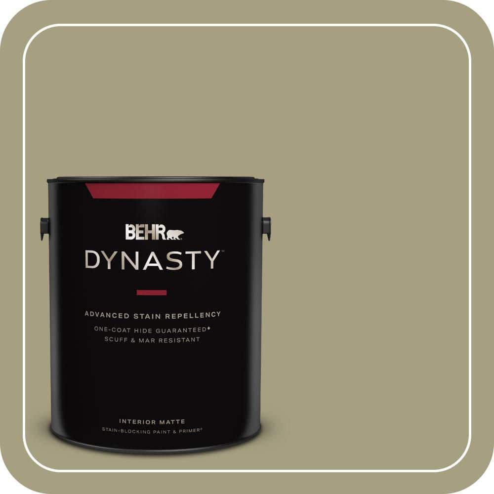 BEHR DYNASTY 1 gal. #PPU9-22 Cricket One-Coat Hide Matte Interior Stain-Blocking Paint & Primer