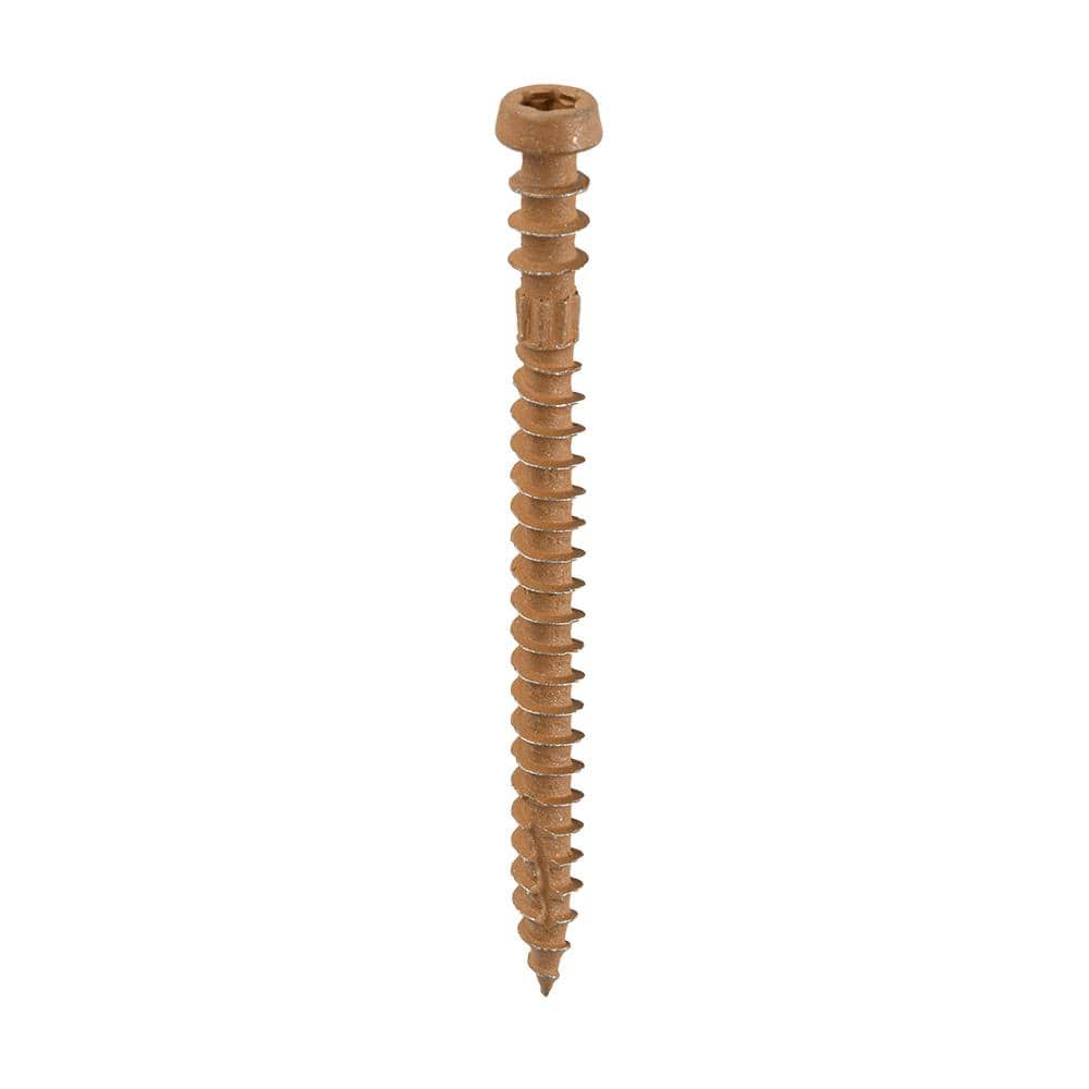 TimberTech TOPLoc 100 sq. ft. #8 x 2-1/2 in. Teak Torx Oval-Head Screws Composite Deck Screws (350-Piece) (3)
