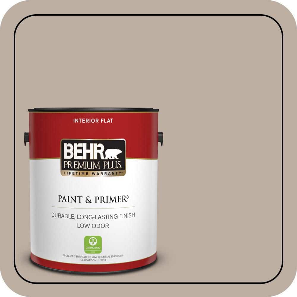 BEHR PREMIUM PLUS 1 gal. #N210-3 Barista Flat Low Odor Interior Paint & Primer