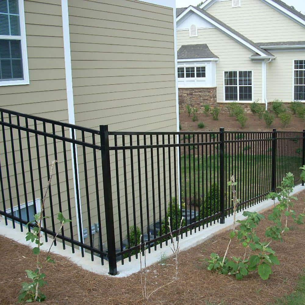 FORTRESS Versai 2 in. x 2 in. x 6 ft. Gloss Black Steel Fence Blank Post (2)