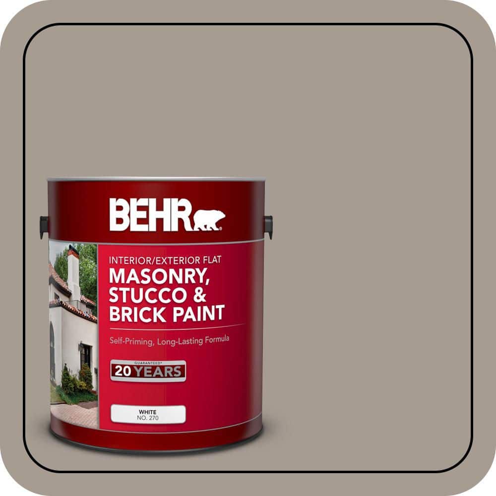 BEHR 1 gal. #N200-4 Rustic Taupe Flat Interior/Exterior Masonry, Stucco and Brick Paint