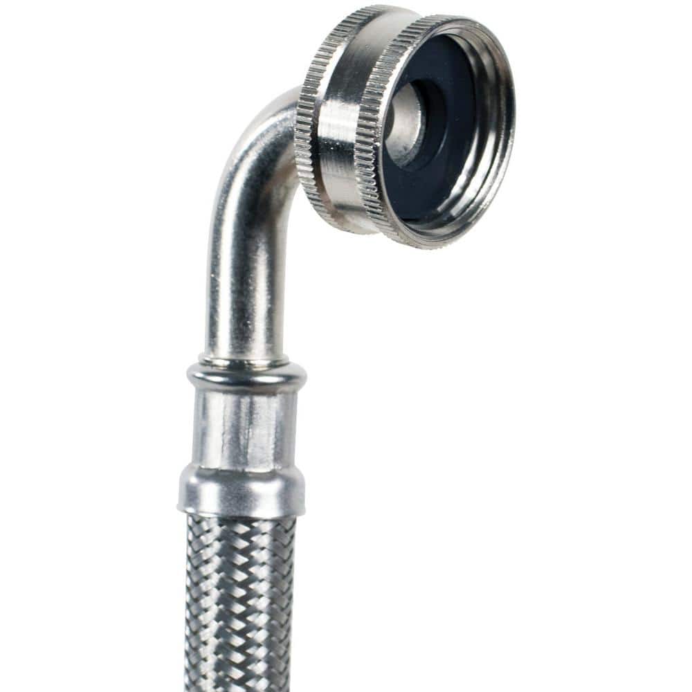 CERTIFIED APPLIANCE ACCESSORIES 4 ft. Braided Stainless Steel Washing Machine Hoses with Elbow (2-Pack) (3)