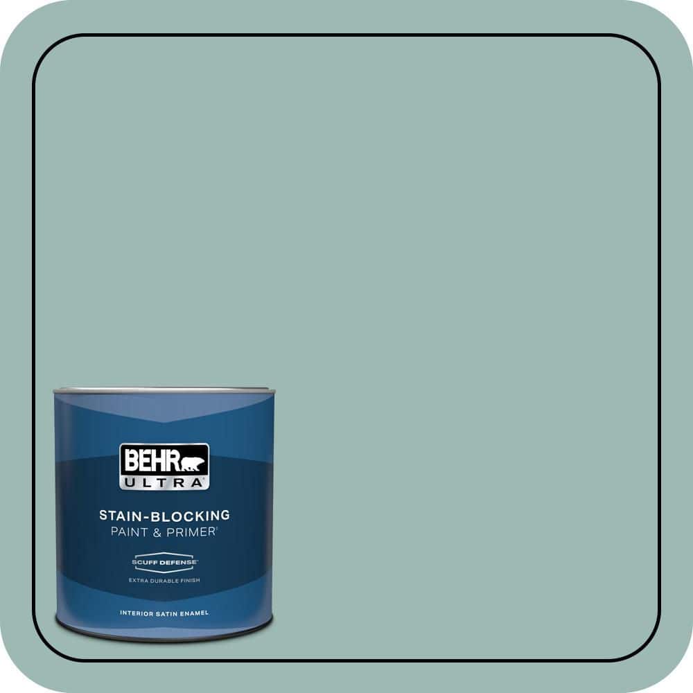BEHR ULTRA 1 qt. #PPU12-08 Opal Silk Extra Durable Satin Enamel Interior Paint & Primer