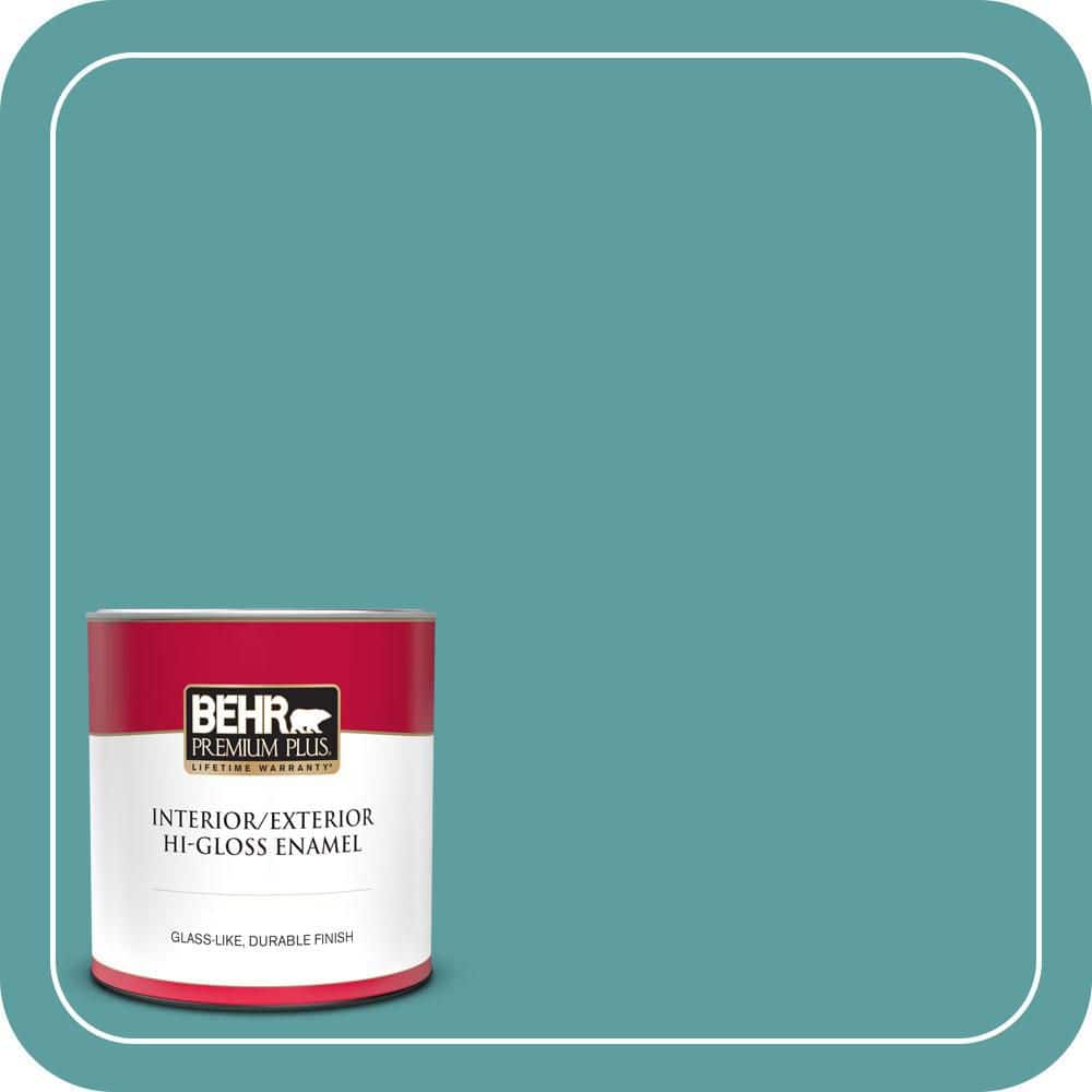 BEHR PREMIUM PLUS 1 qt. #PPU13-05 Bali Bliss Hi-Gloss Enamel Interior/Exterior Paint & Primer (1)