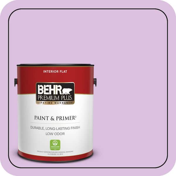 BEHR PREMIUM PLUS 1 gal. #P100-3 Epiphany Flat Low Odor Interior Paint & Primer (2)