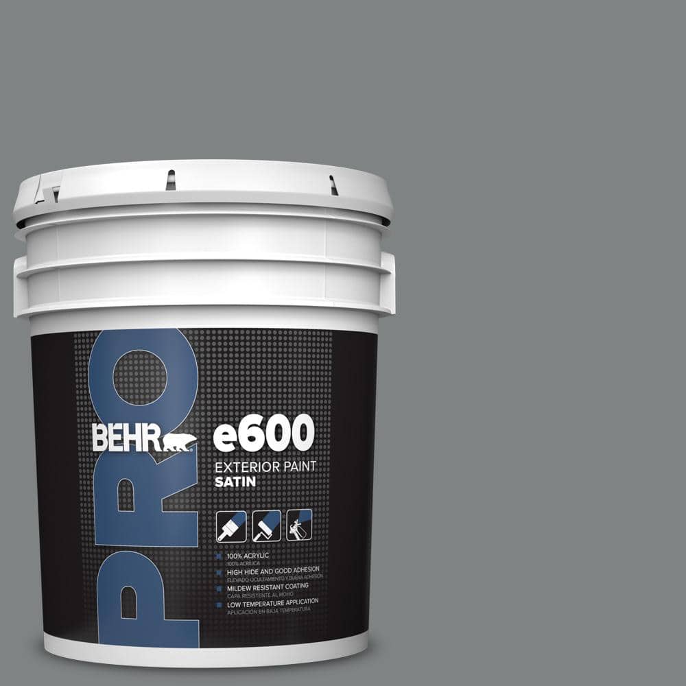 BEHR PRO 5 gal. #PPU26-03 Legendary Gray Satin Enamel Exterior Paint (1)