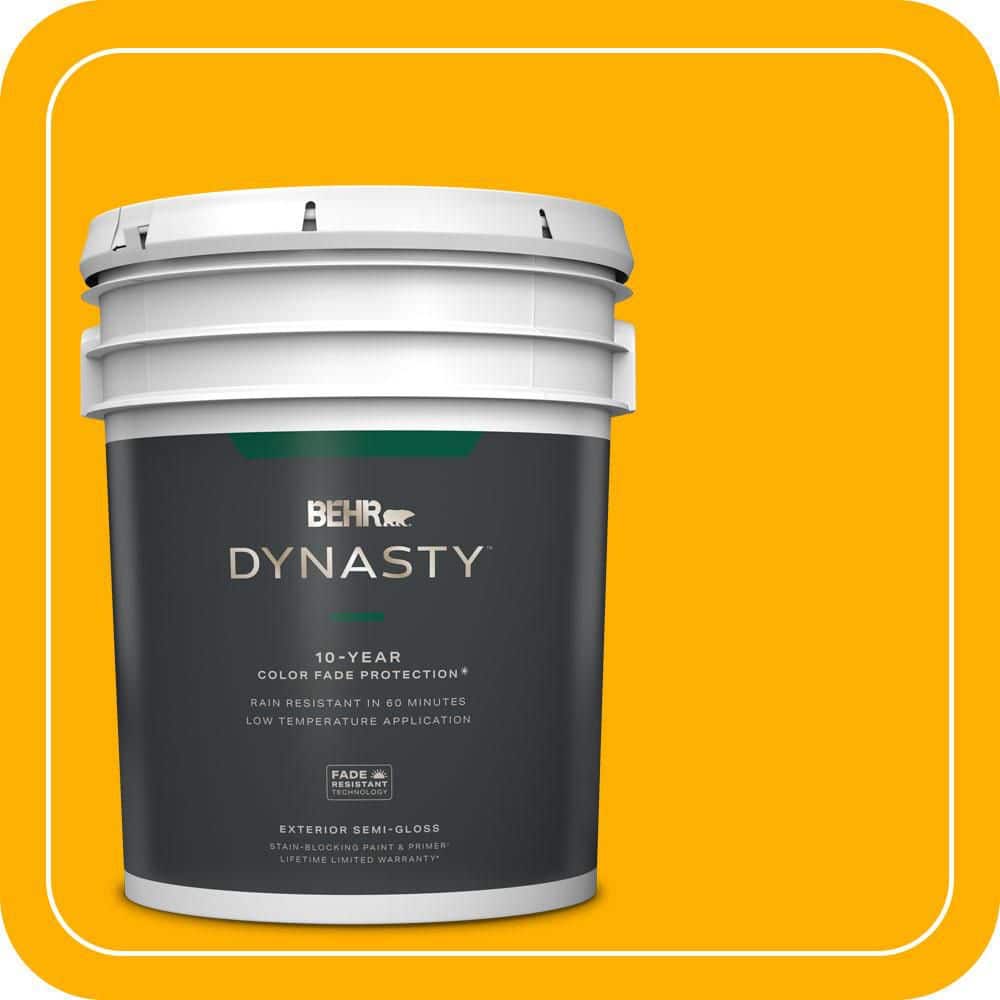 BEHR DYNASTY 5 gal. #S-G-350 Desert Glow Semi-Gloss Exterior Stain-Blocking Paint & Primer