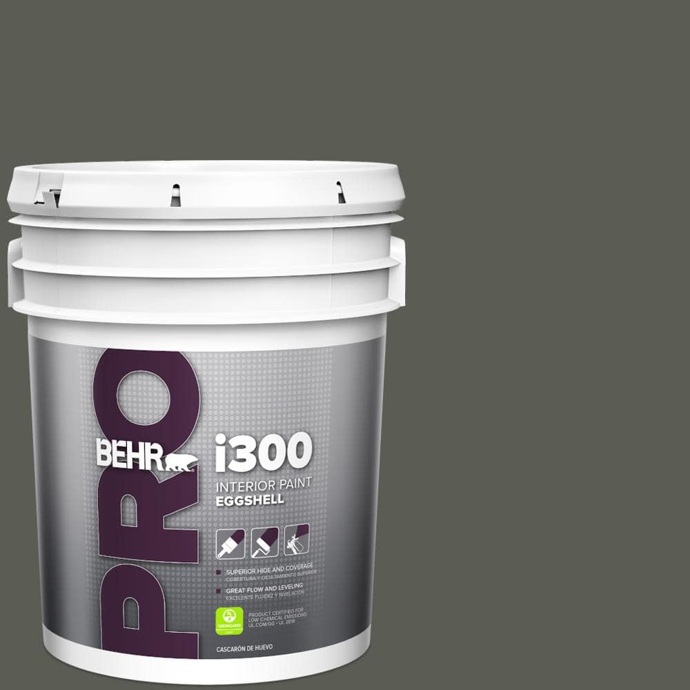 BEHR PRO 5 gal. #N380-7 Black Bamboo Eggshell Interior Paint