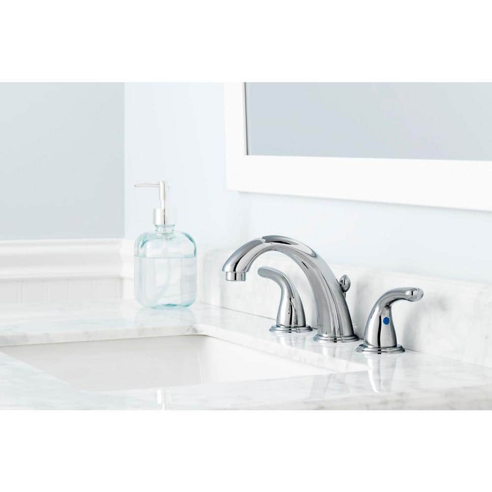 Glacier Bay Builders 8 in. Widespread Double-Handle High-Arc Bathroom Faucet in Polished Chrome (3)