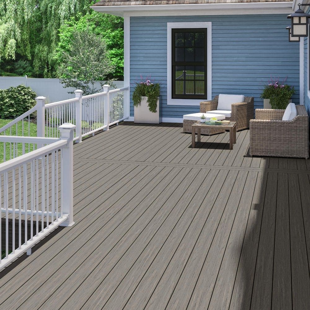 Deckorators 6 ft. x 42 in. White PVC Composite Horizontal Deck Railing Kit with Square Composite Balusters Includes Brackets (3)