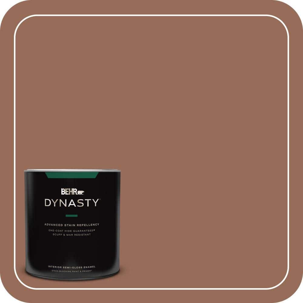 BEHR DYNASTY 1 qt. #S200-6 Timeless Copper One-Coat Hide Semi-Gloss Enamel Interior Stain-Blocking Paint and Primer