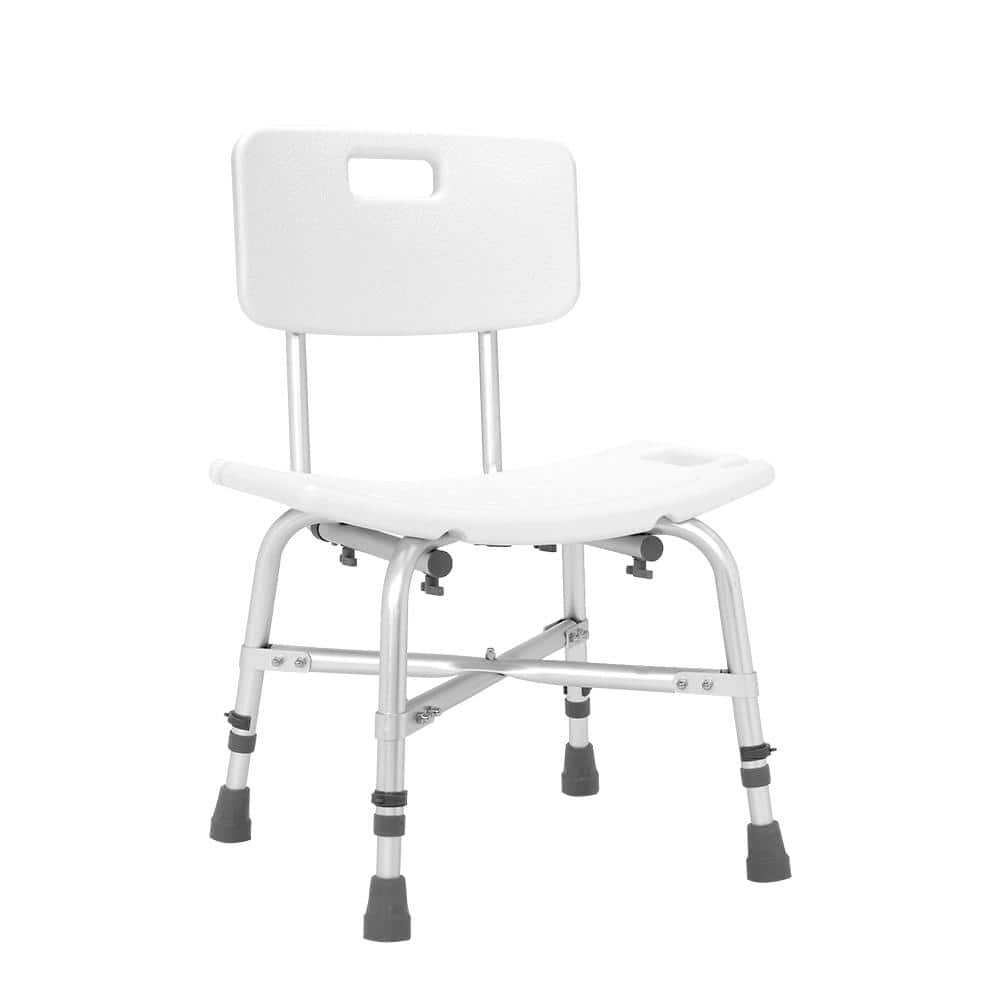 Karl home Heavy-duty Adjustable Height Bath Shower Chair Bench Stool Tub Seat Backrest (2)