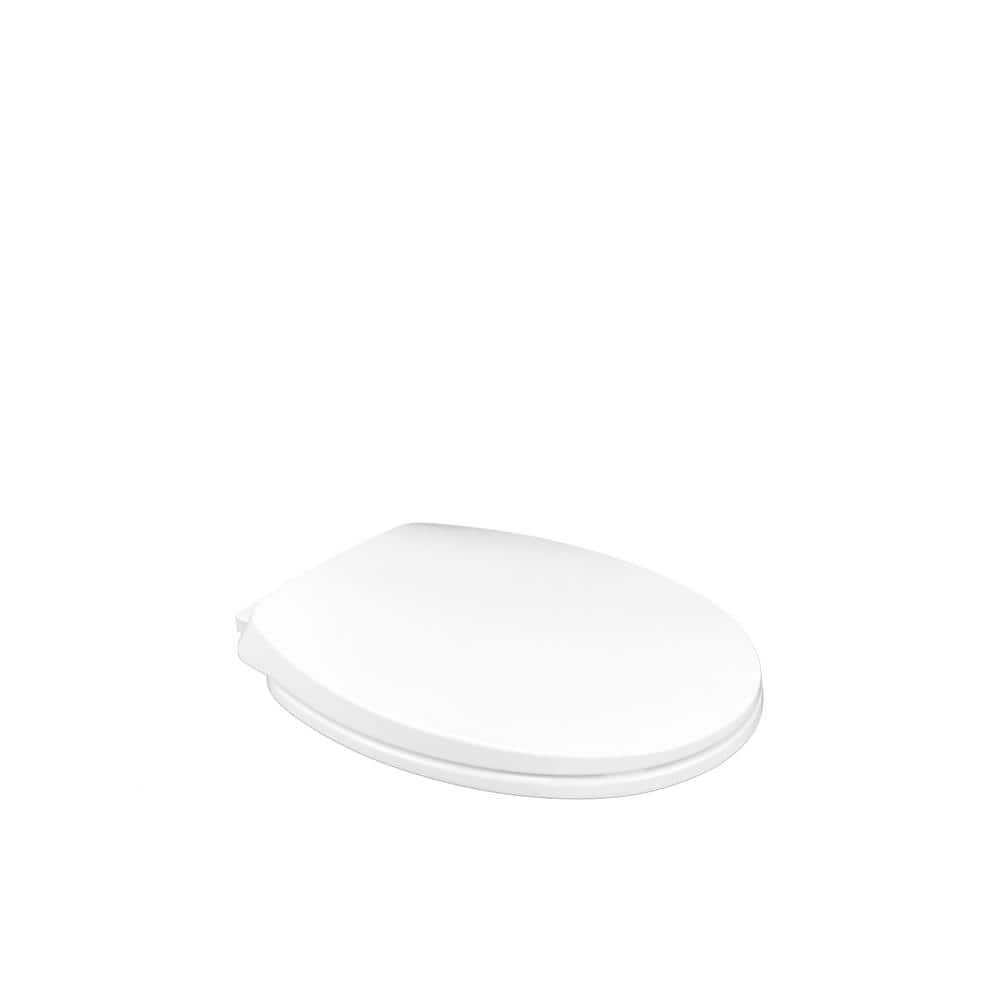 Glacier Bay Round Slow Close Closed Toilet Seat in White (3)