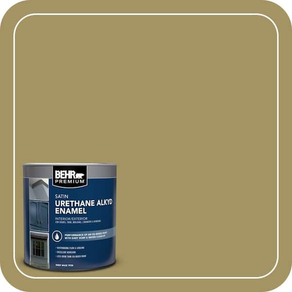BEHR PREMIUM 1 qt. #M330-6 Keemun Satin Enamel Urethane Alkyd Interior/Exterior Paint (2)