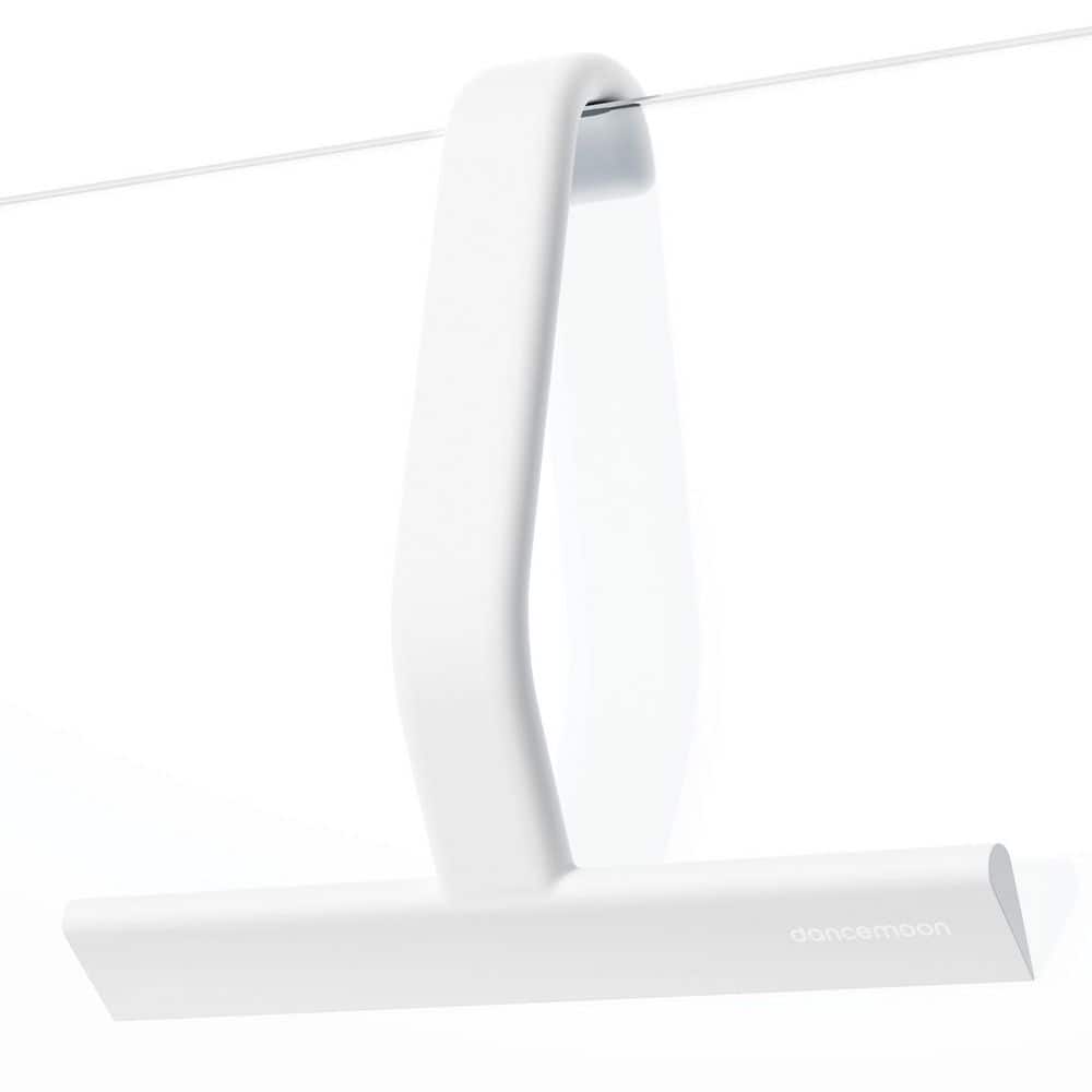 Wudkey 1-Piece All-One-Piece Silicone Shower Squeegee Included Built-in Hook Design in White (1)