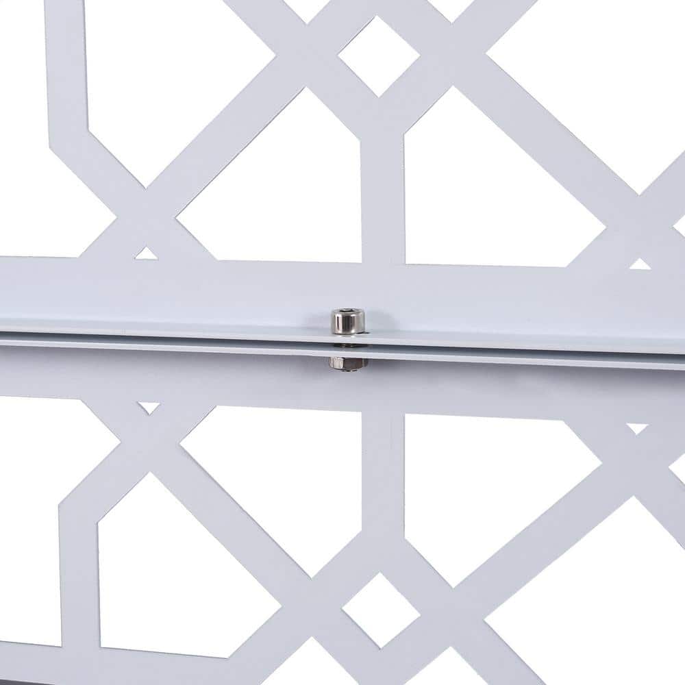 Boosicavelly 48 in. W x 76 in. H White Steel Privacy Fence Screen for Garden Fence (2)