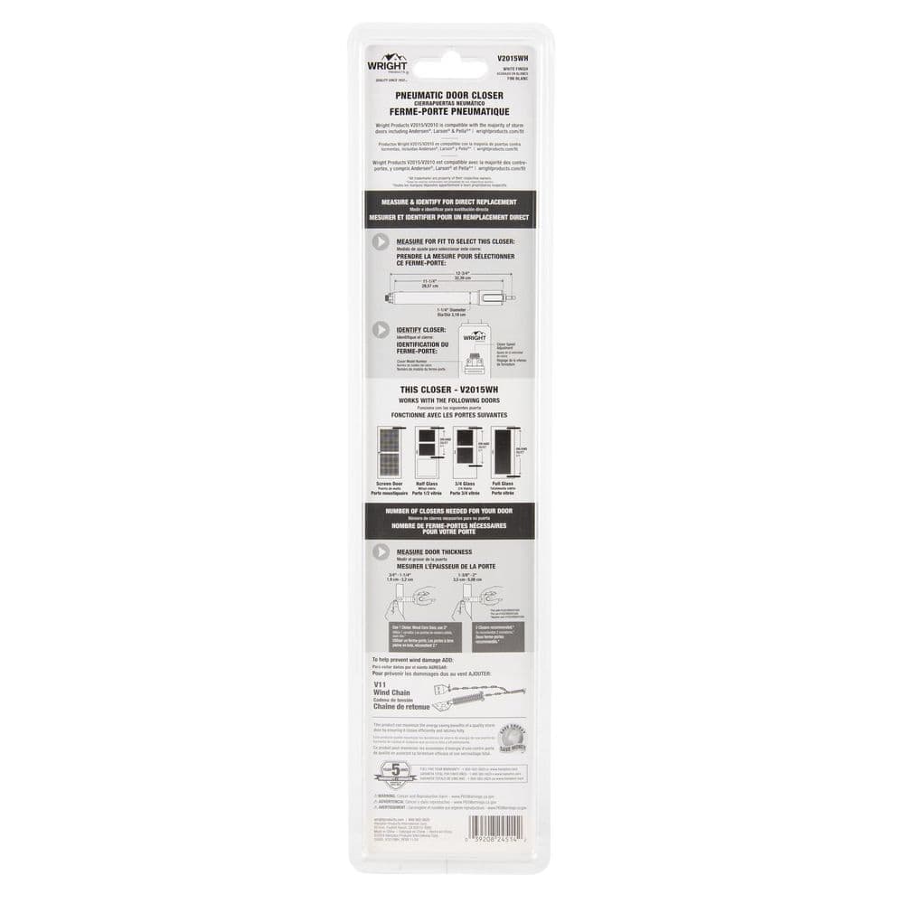 Wright Products EZ Hold Closer, Standard Duty White (3)