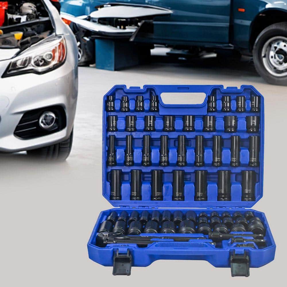 Damodpoy 66-Piece Air Tool Kit, Long and Short Sets, Universal Short Sets, Extension Rods, Universal Connectors, Ratchet Wrenches (2)