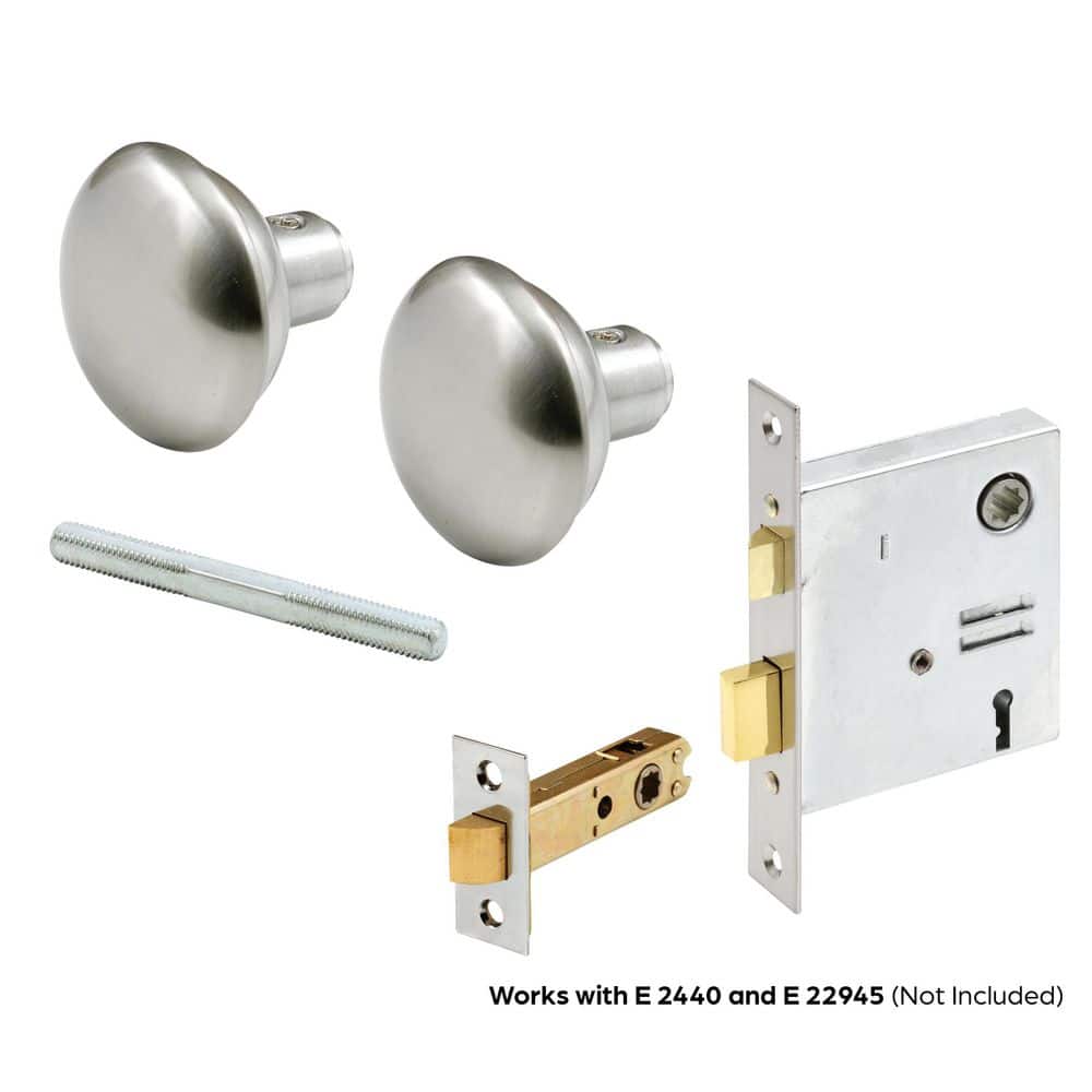 Prime-Line Vintage Style Door Knobs w/Satin Nickel Finish, 2-1/4 in. Outside Diameter, Steel (3)