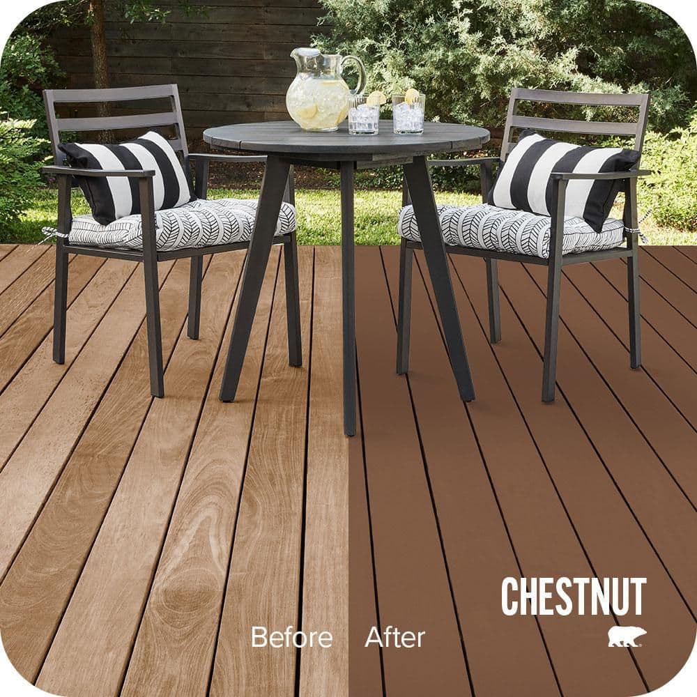 BEHR PREMIUM 1 gal. #SC-110 Chestnut Solid Color Waterproofing Exterior Wood Stain and Sealer (2)