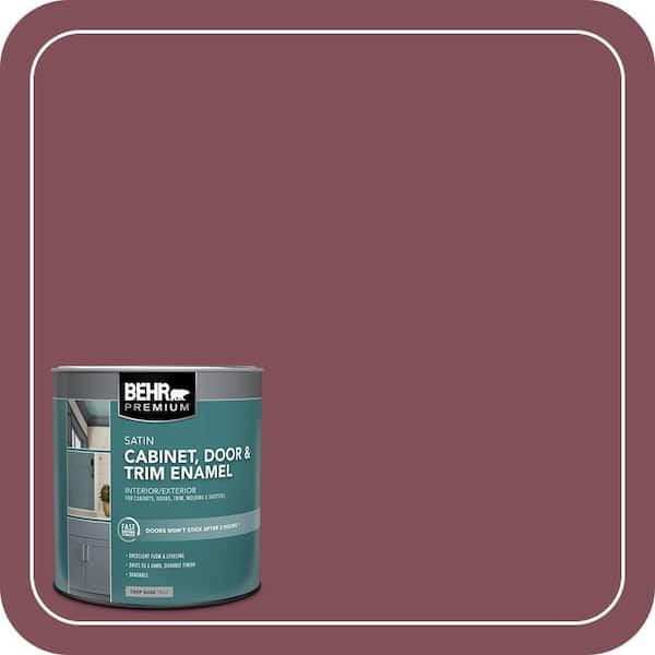 BEHR PREMIUM 1 qt. #HDC-CL-02 Fine Burgundy Satin Enamel Interior/Exterior Cabinet, Door & Trim Paint (2)