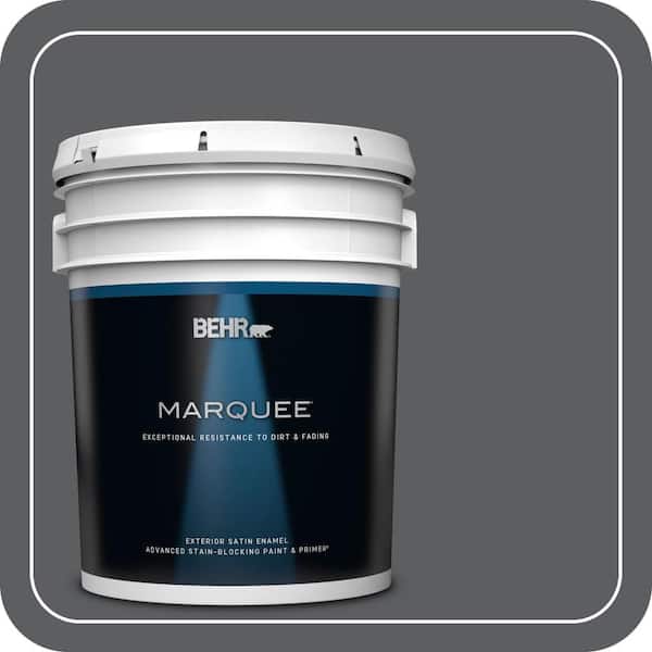BEHR MARQUEE 5 gal. #N500-6 Graphic Charcoal Satin Enamel Exterior Paint & Primer (2)