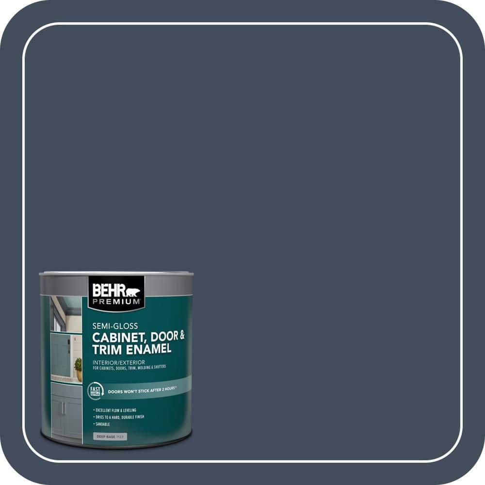 BEHR PREMIUM 1 qt. #S520-7 Night Flight Semi-Gloss Enamel Interior/Exterior Cabinet, Door & Trim Paint (1)