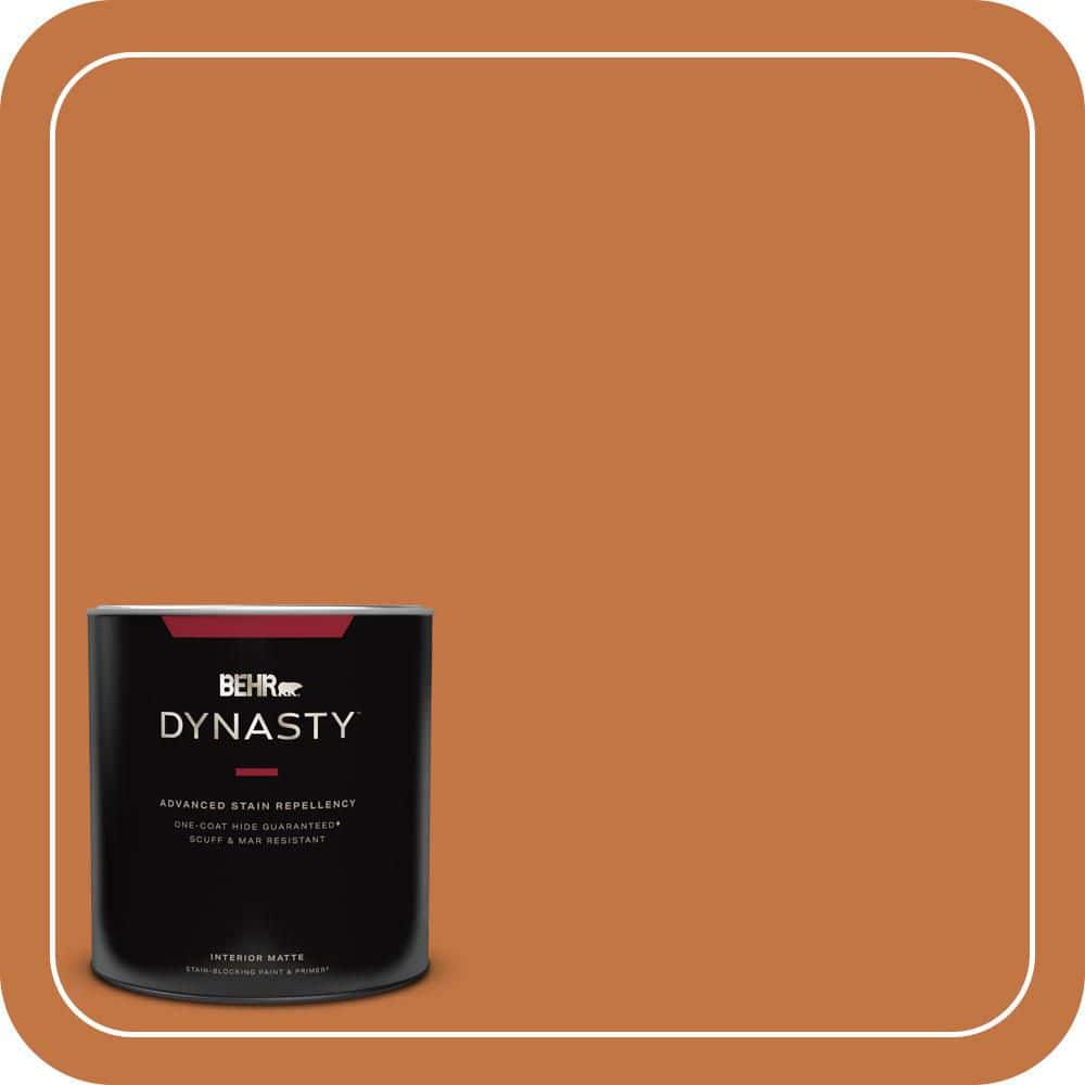 BEHR DYNASTY 1 qt. #PPU3-02 Marmalade Glaze Matte Interior Stain-Blocking Paint and Primer