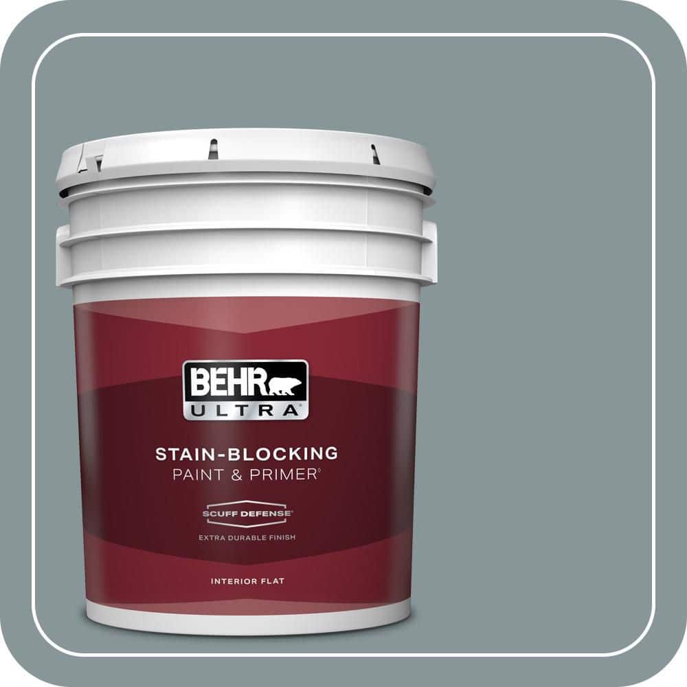 BEHR ULTRA 5 gal. #PPU12-15 Atmospheric Extra Durable Flat Interior Paint & Primer